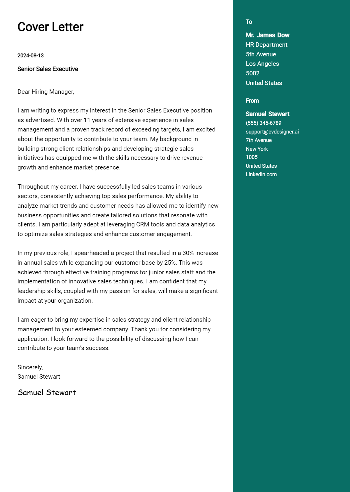 18 Senior Sales Executive Cover Letter Examples for 2026: Ultimate Guide Preview