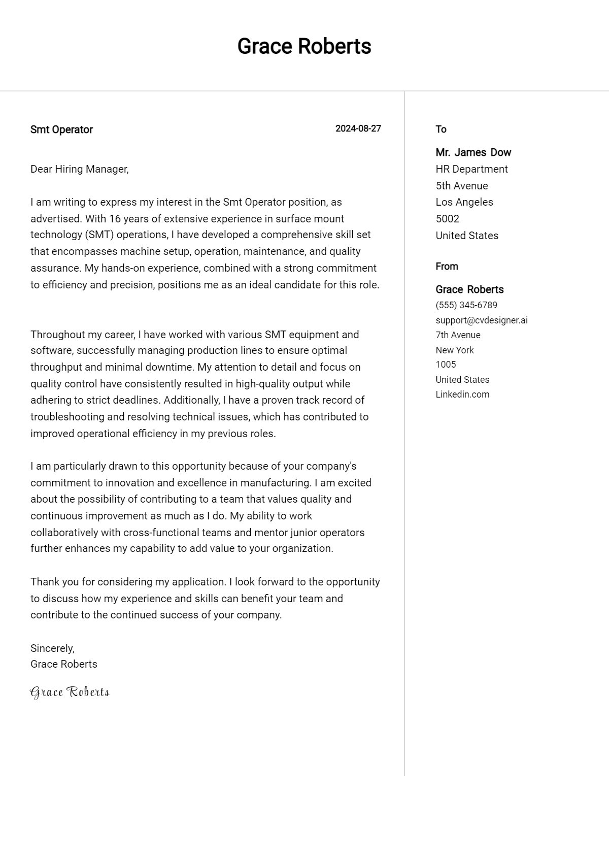 18 SMT Operator Cover Letter Examples for 2026: Expert Tips & Templates Preview