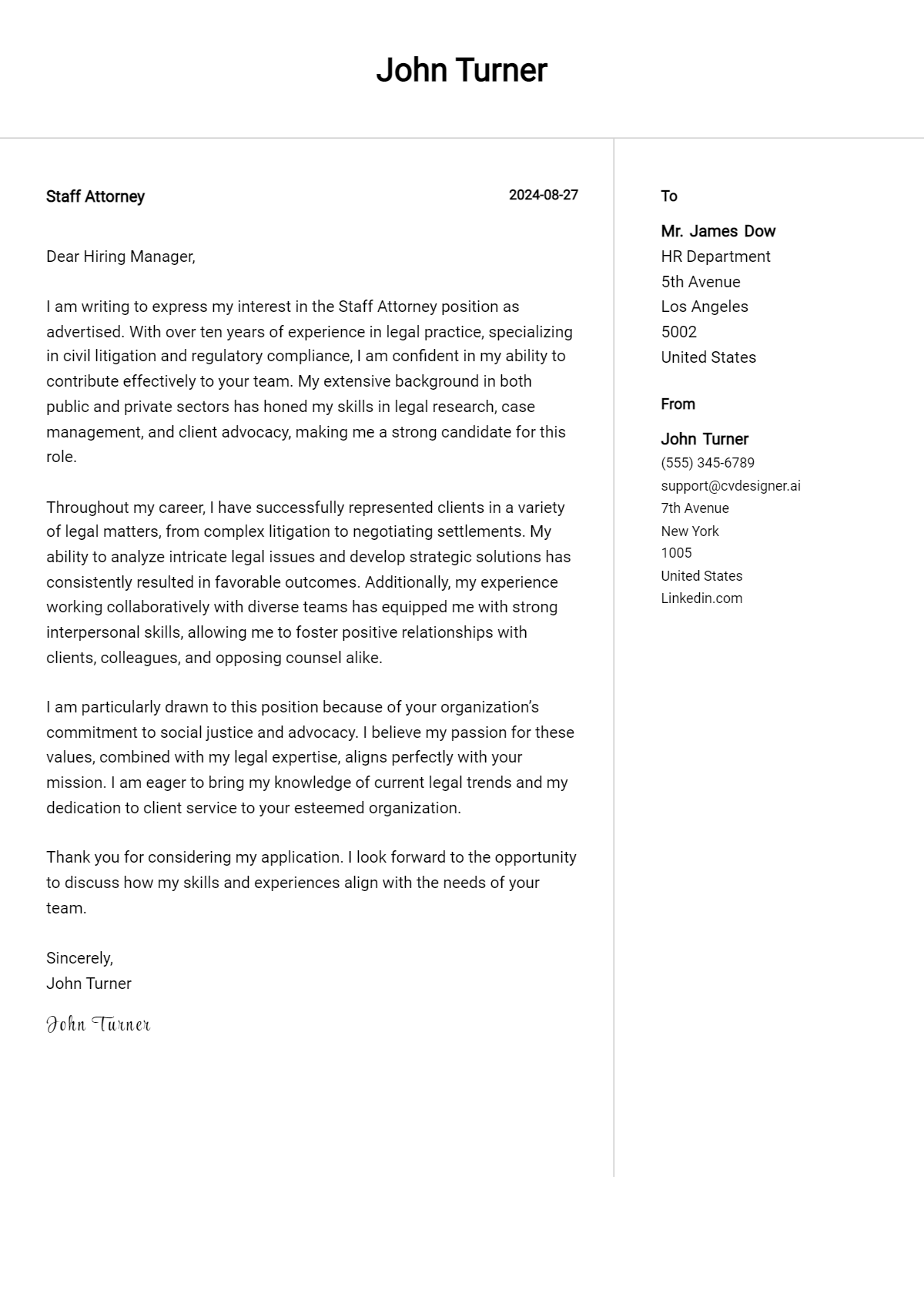 12 Staff Attorney Cover Letter Examples for 2026 (Complete Writing Guide) Preview