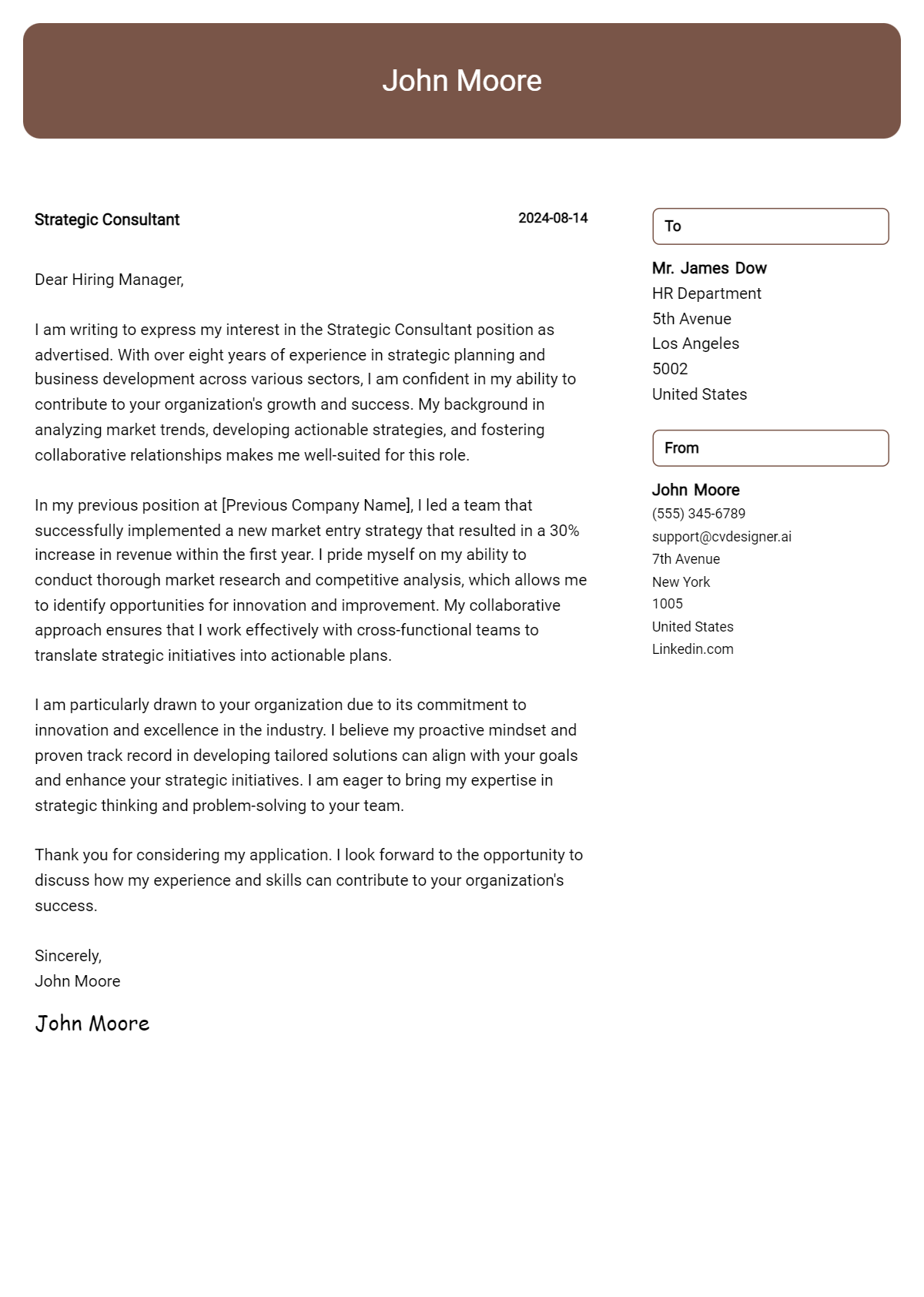 12 Strategic Consultant Cover Letter Samples & Examples 2026 Preview