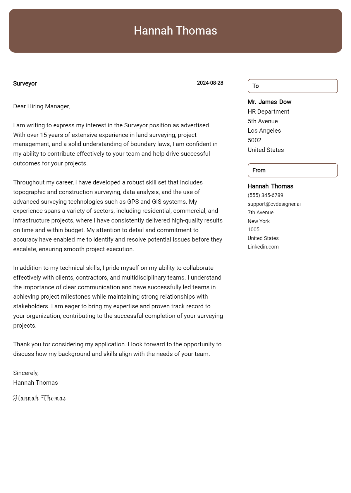 Surveyor Cover Letter Example for 2026: Expert Tips & Templates Preview