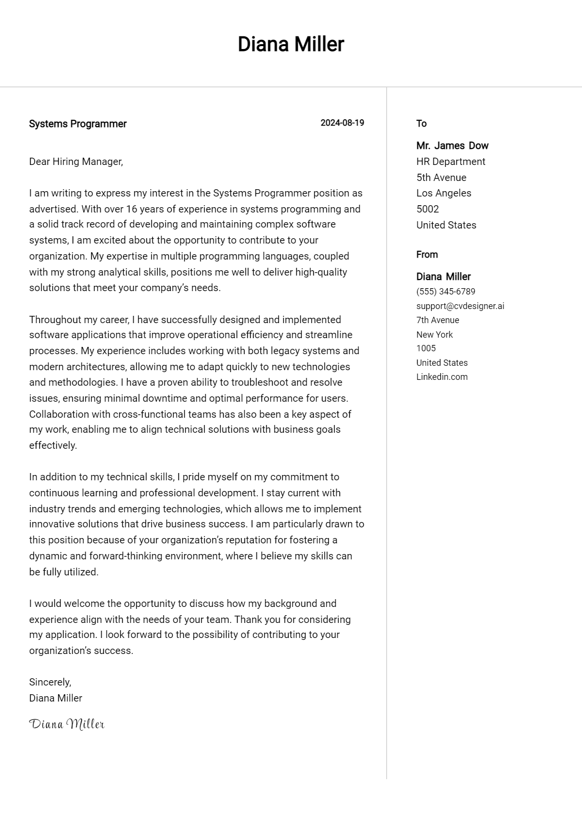 19 Systems Programmer Cover Letter Examples for 2026: Proven Tips Preview