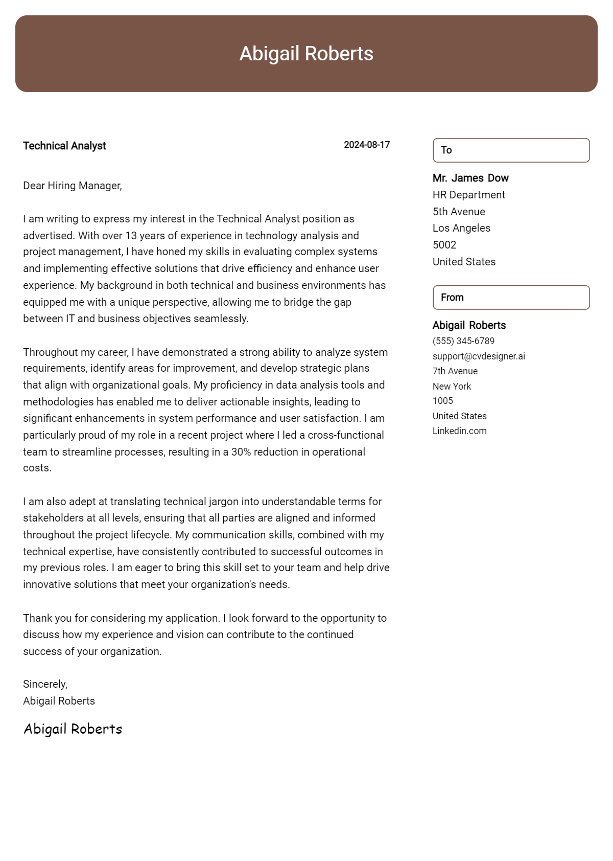 14 Technical Analyst Cover Letter Examples for 2026: Top CV Skills Preview