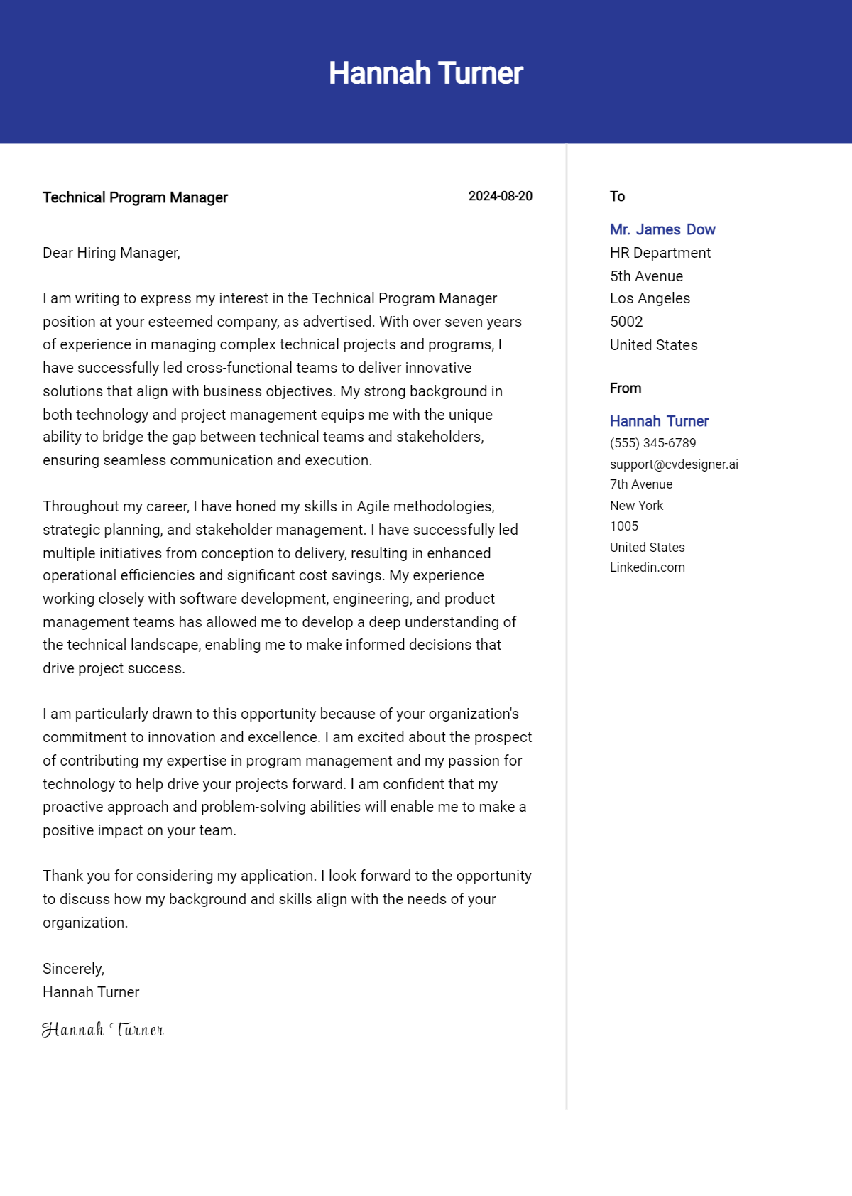 12 Technical Program Manager Cover Letter Examples for 2026 (Writing Guide) Preview