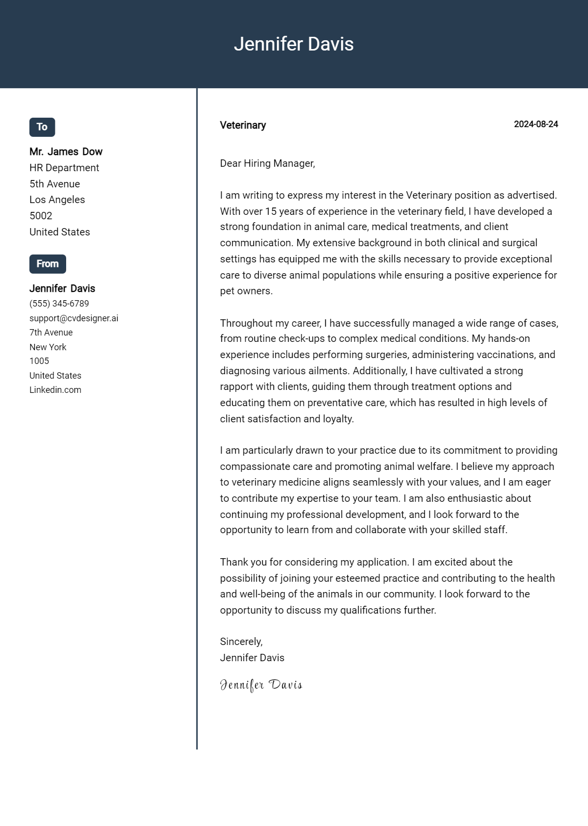4 Veterinary Cover Letter Examples with Writing Tips for 2026 Preview