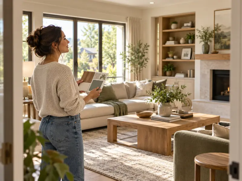 Homeowners redesigning living room
