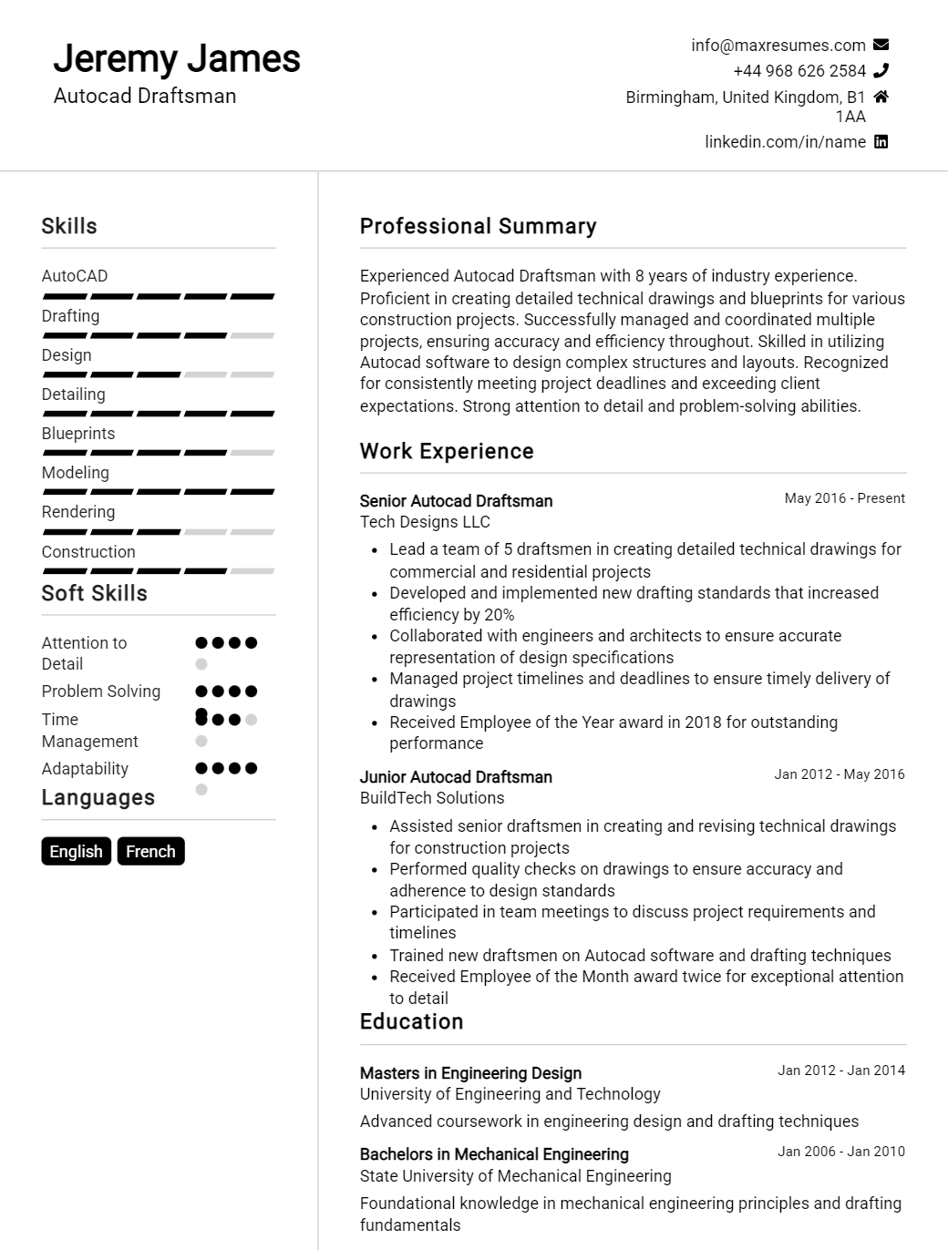 autocad-draftsman-resume-sample