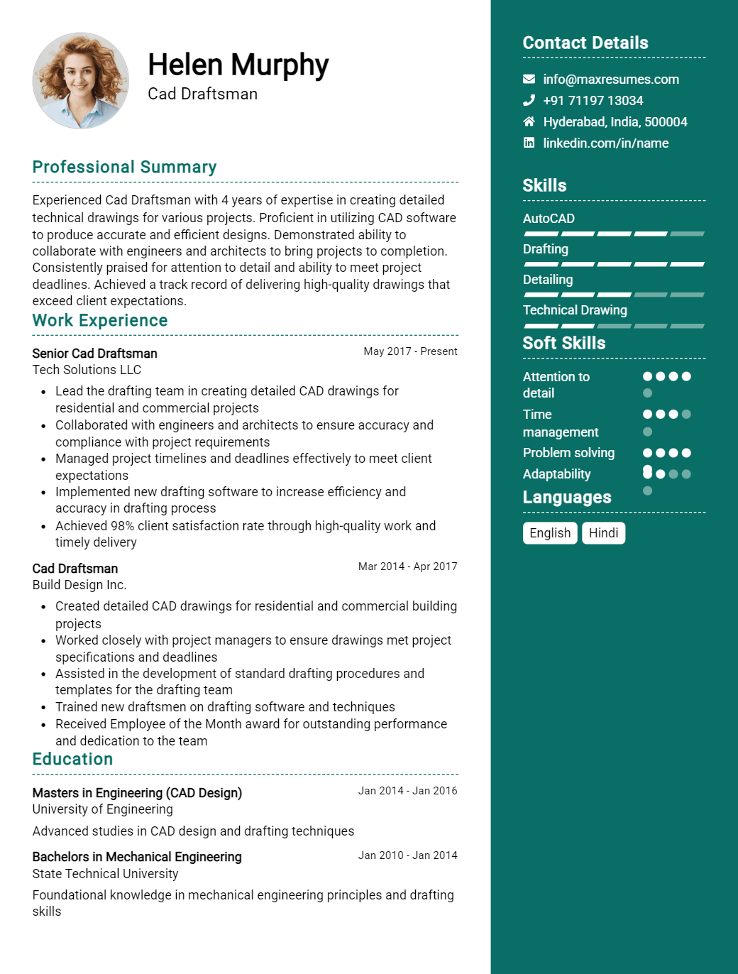 cad-draftsman-resume-sample