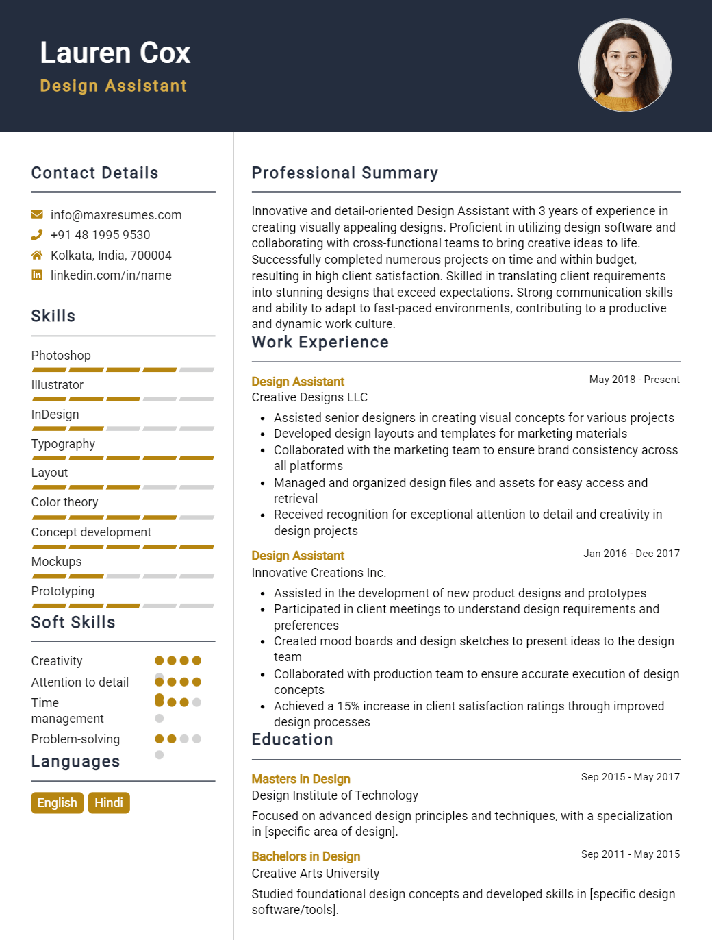 design-assistant-resume-sample