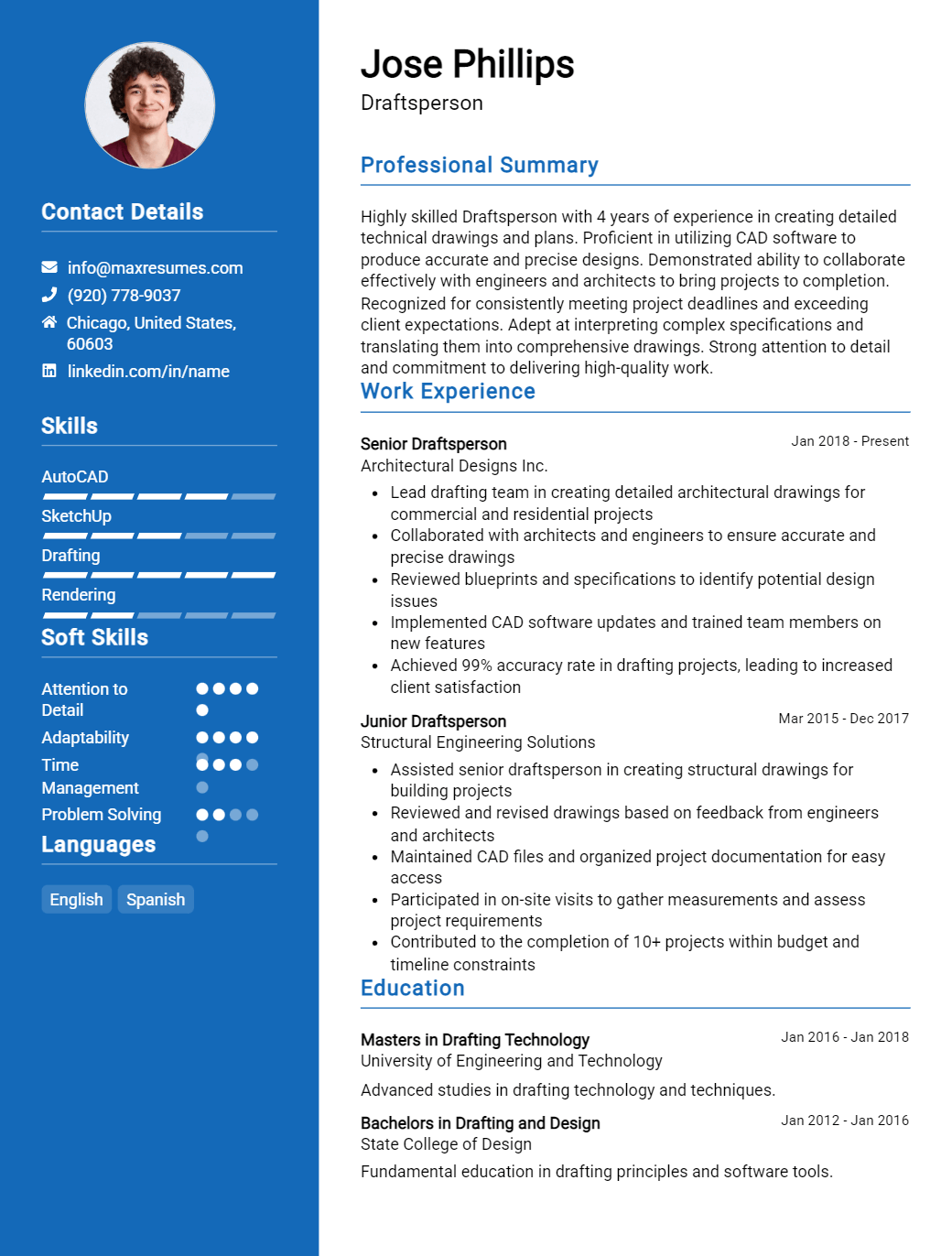 draftsperson-resume-sample