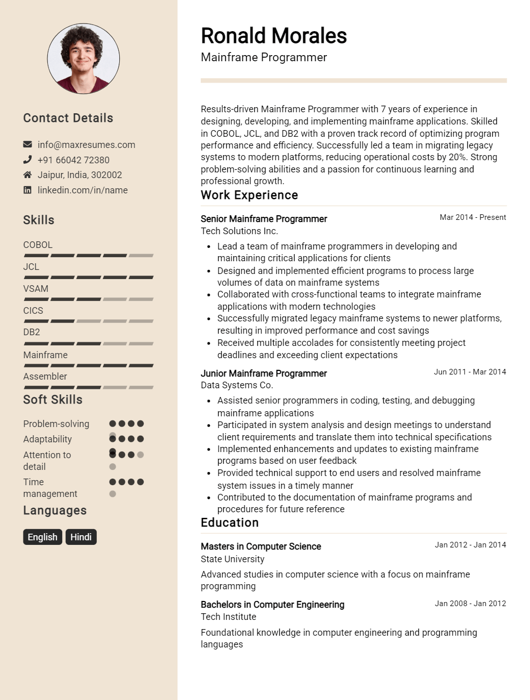 mainframe-programmer-resume-sample