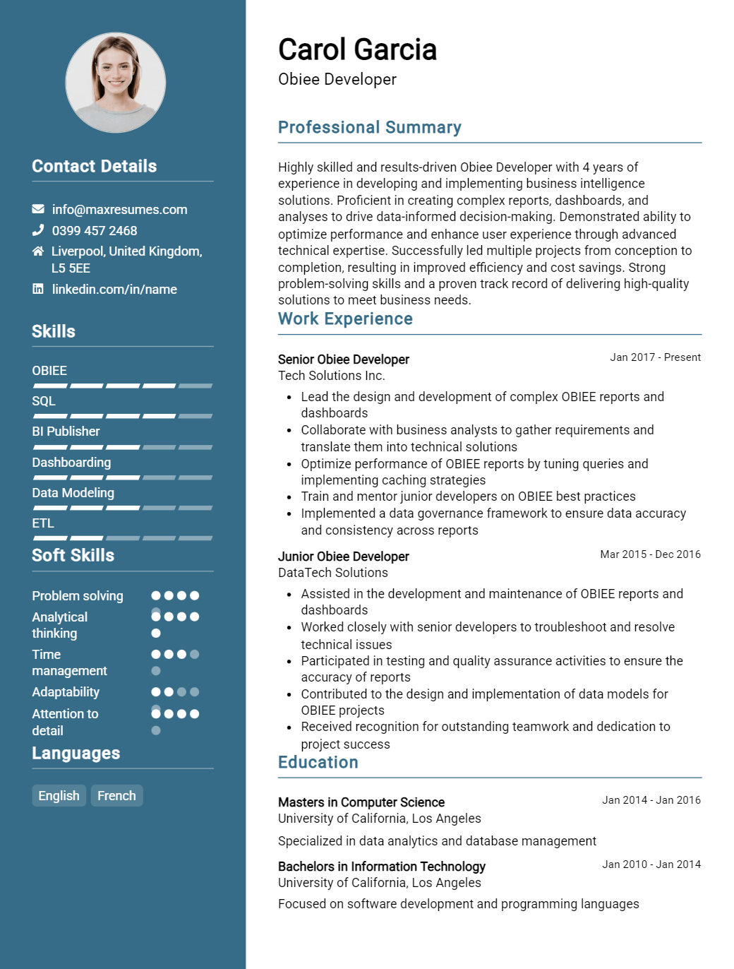 obiee-developer-resume-sample