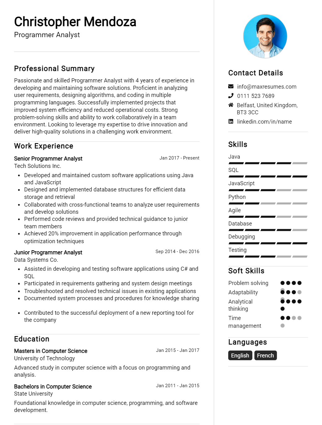programmer-analyst-resume-sample