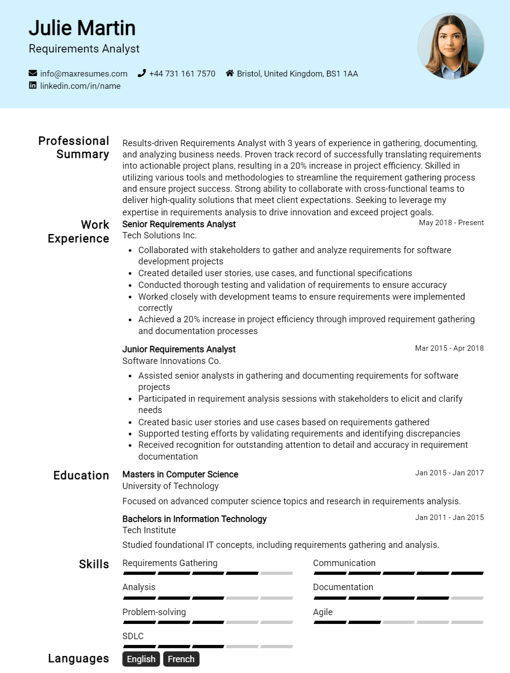requirements-analyst-resume-sample