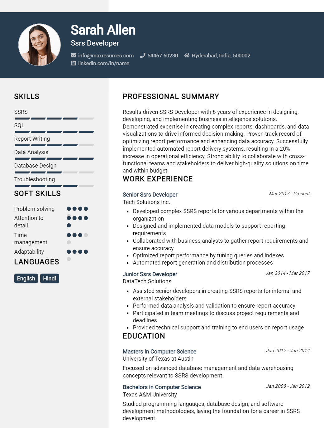ssrs-developer-resume-sample