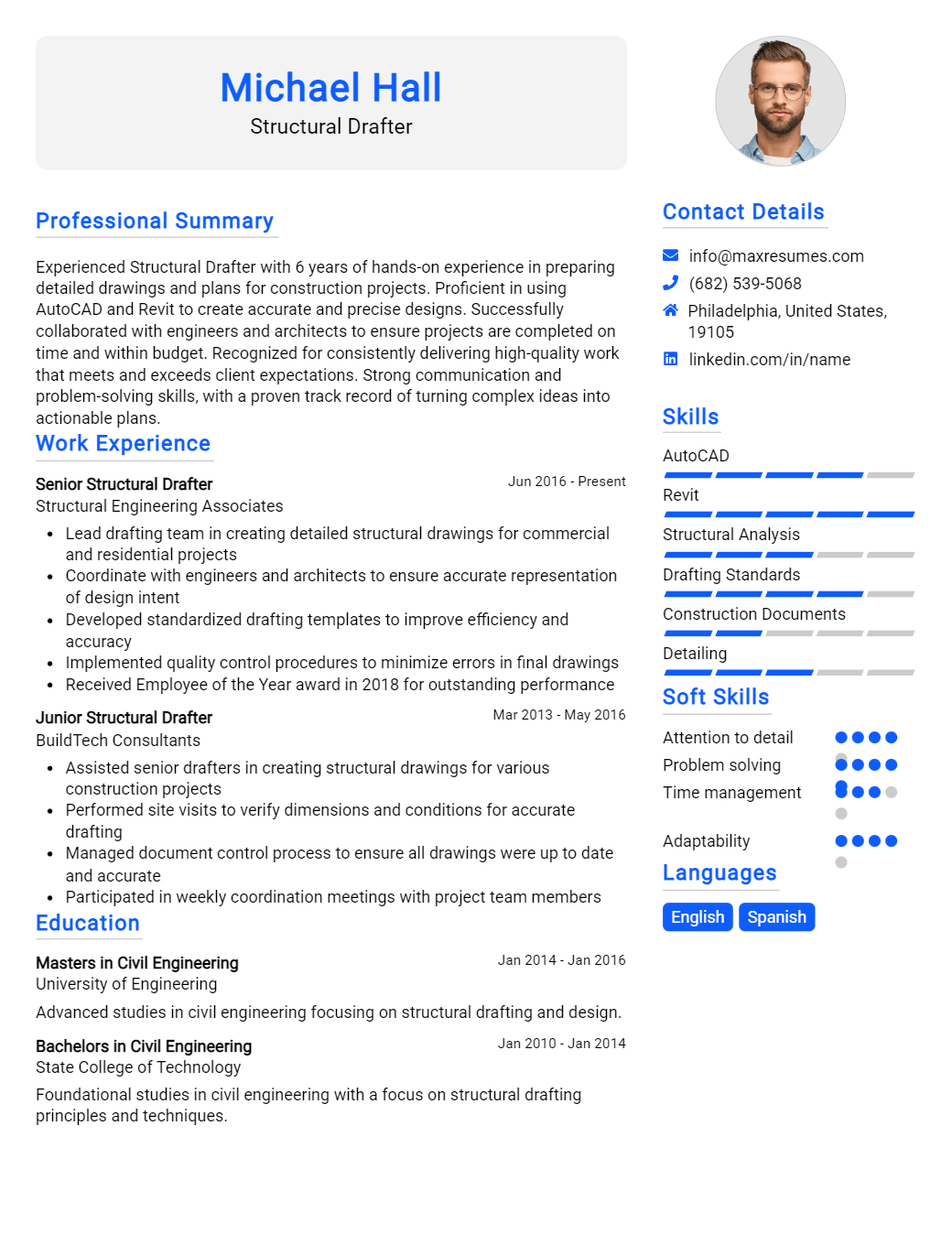 structural-drafter-resume-sample