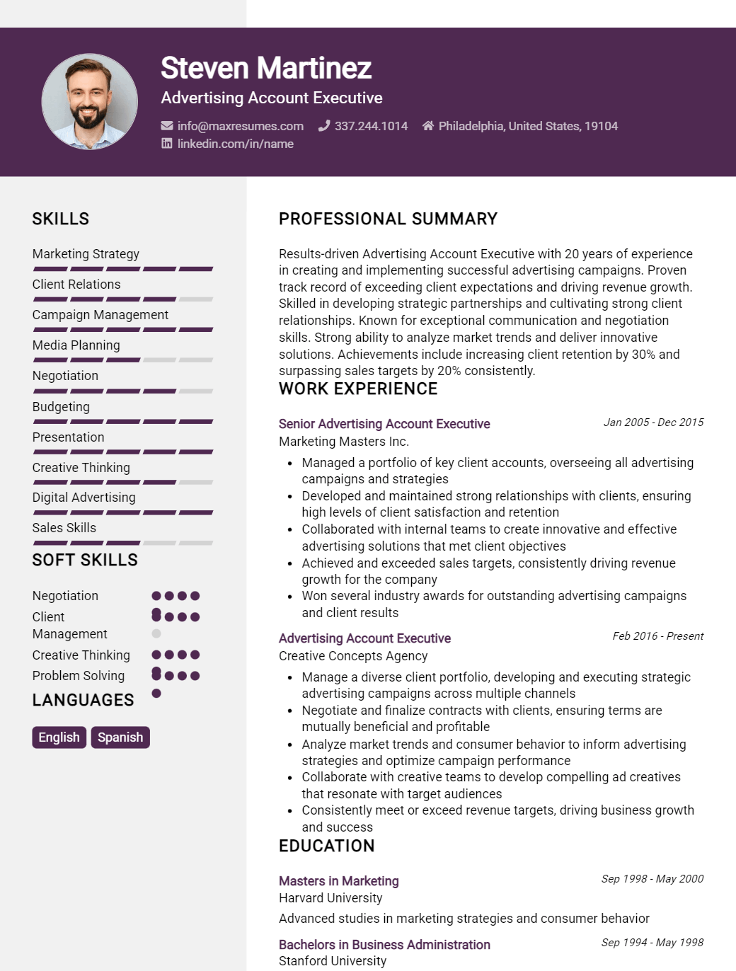 advertising-account-executive-resume-sample