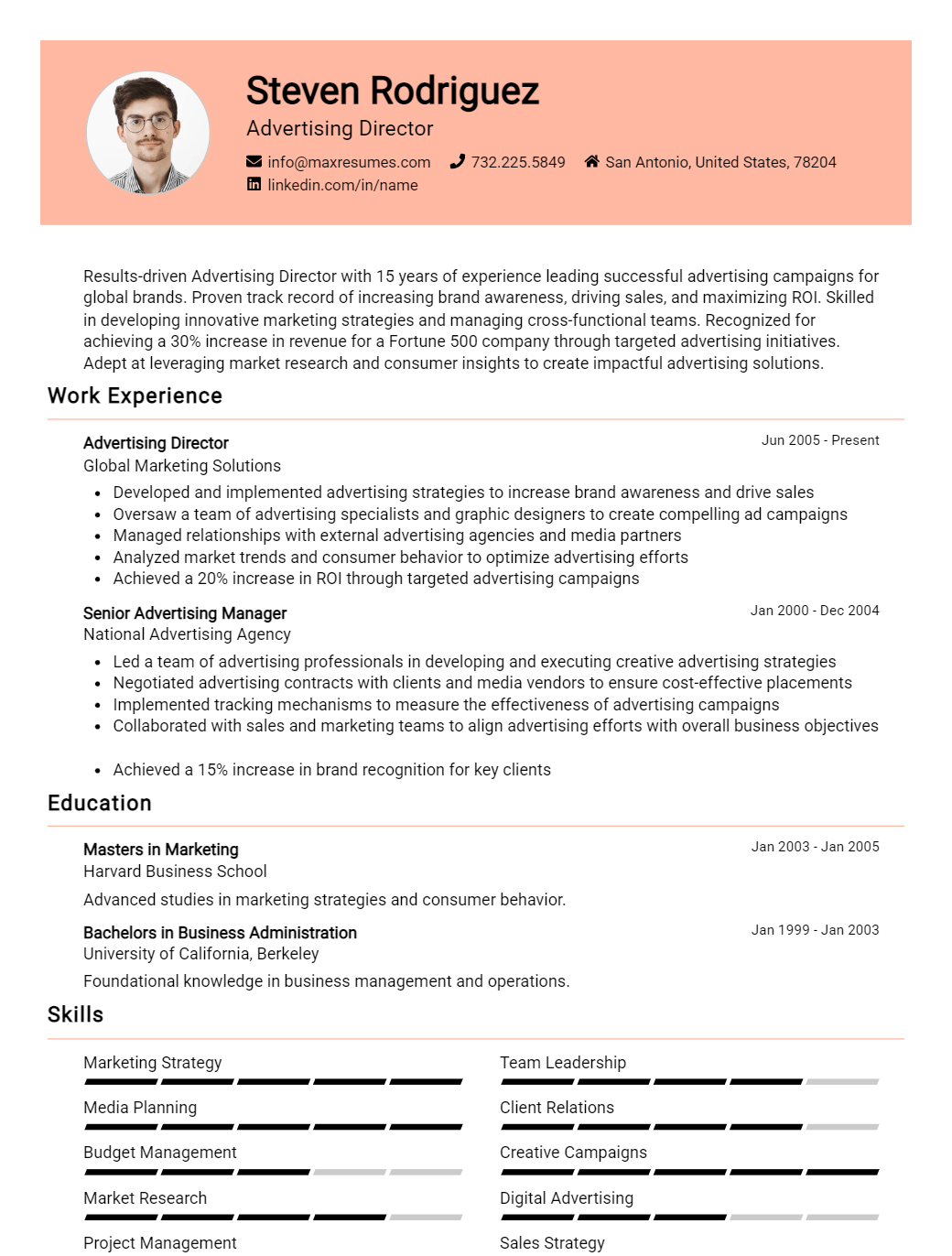 advertising-director-resume-sample