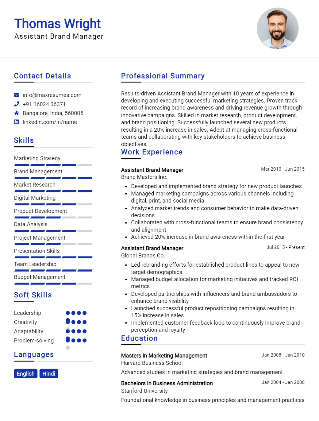 assistant-brand-manager-resume-sample