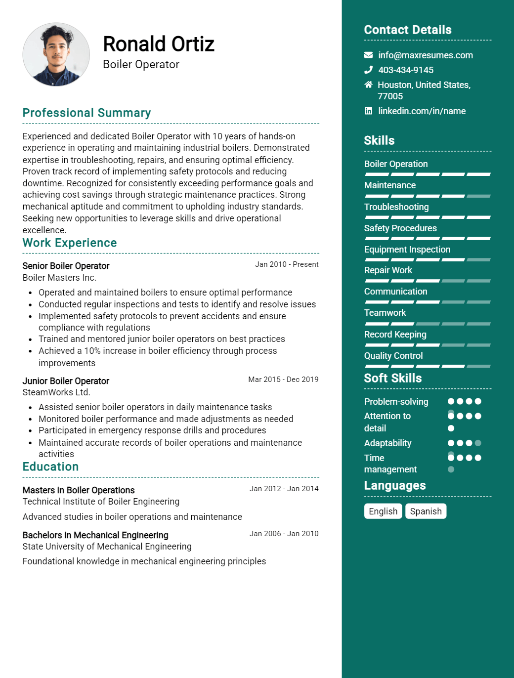 boiler-operator-resume-sample