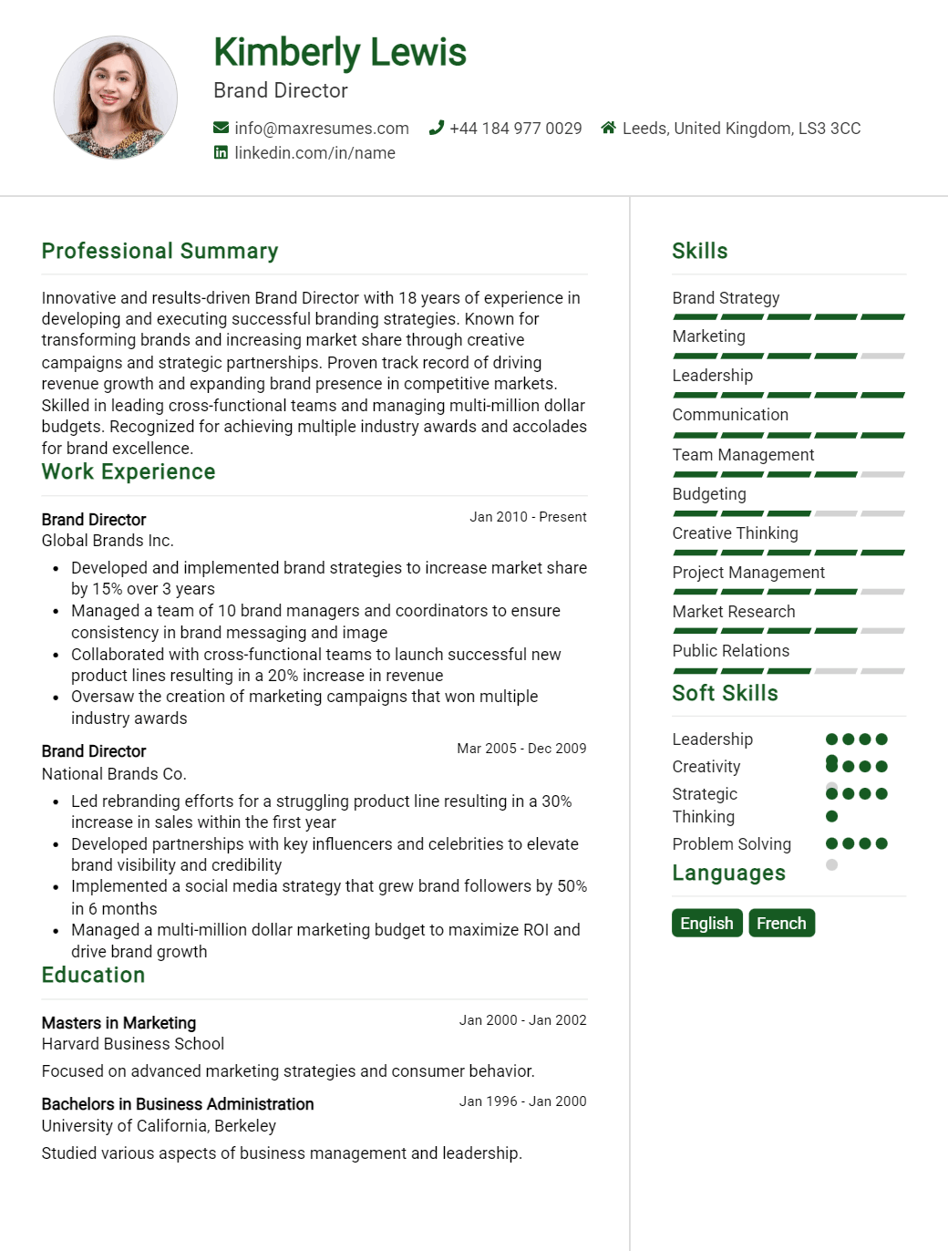 brand-director-resume-sample