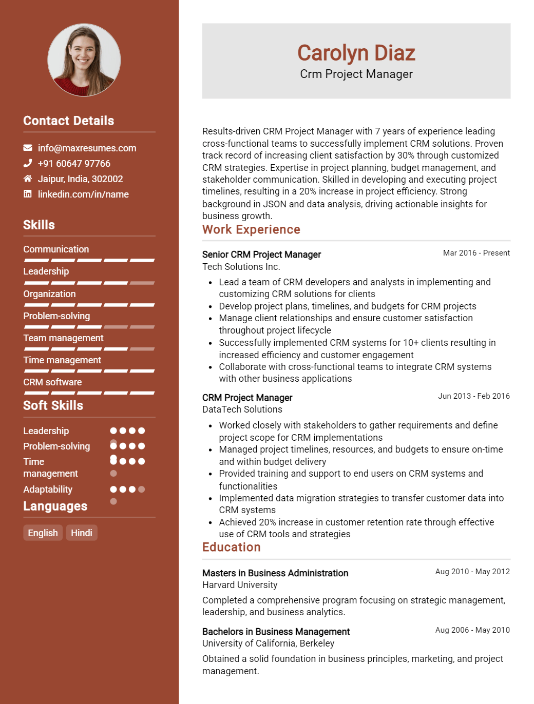crm-project-manager-resume-sample