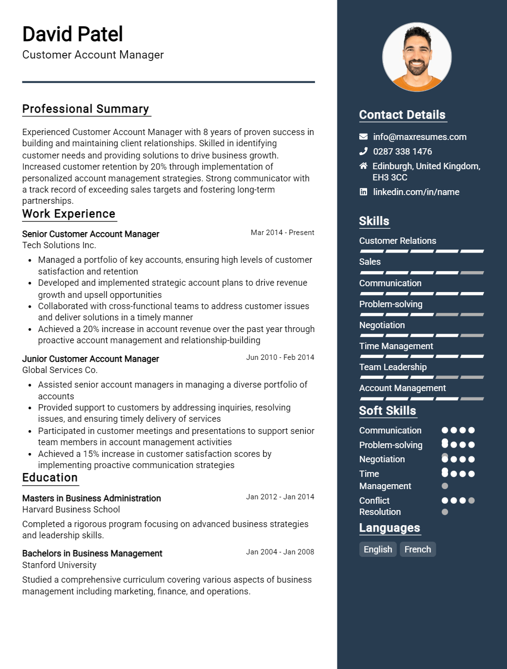 customer-account-manager-resume-sample