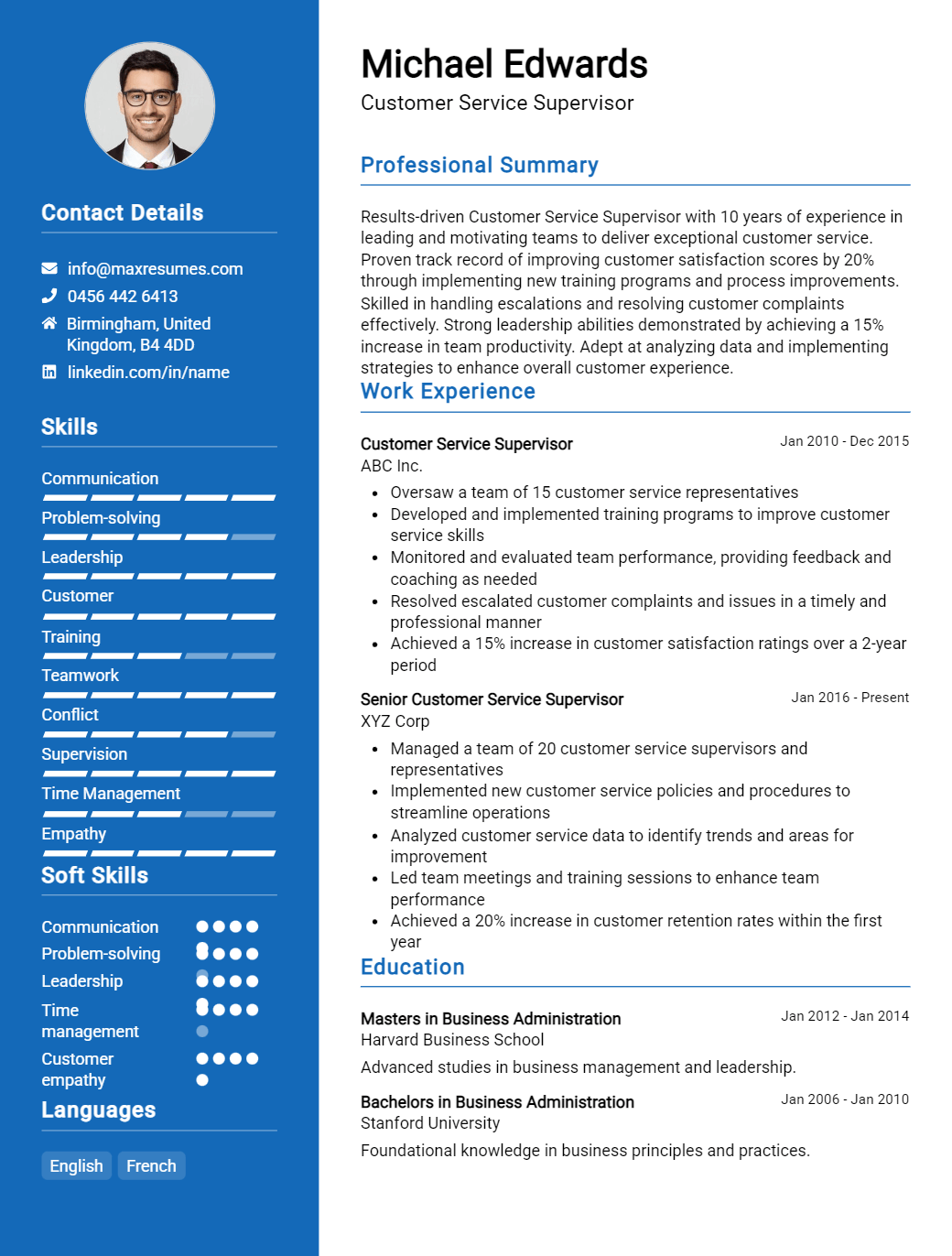 supervisor-resume-sample