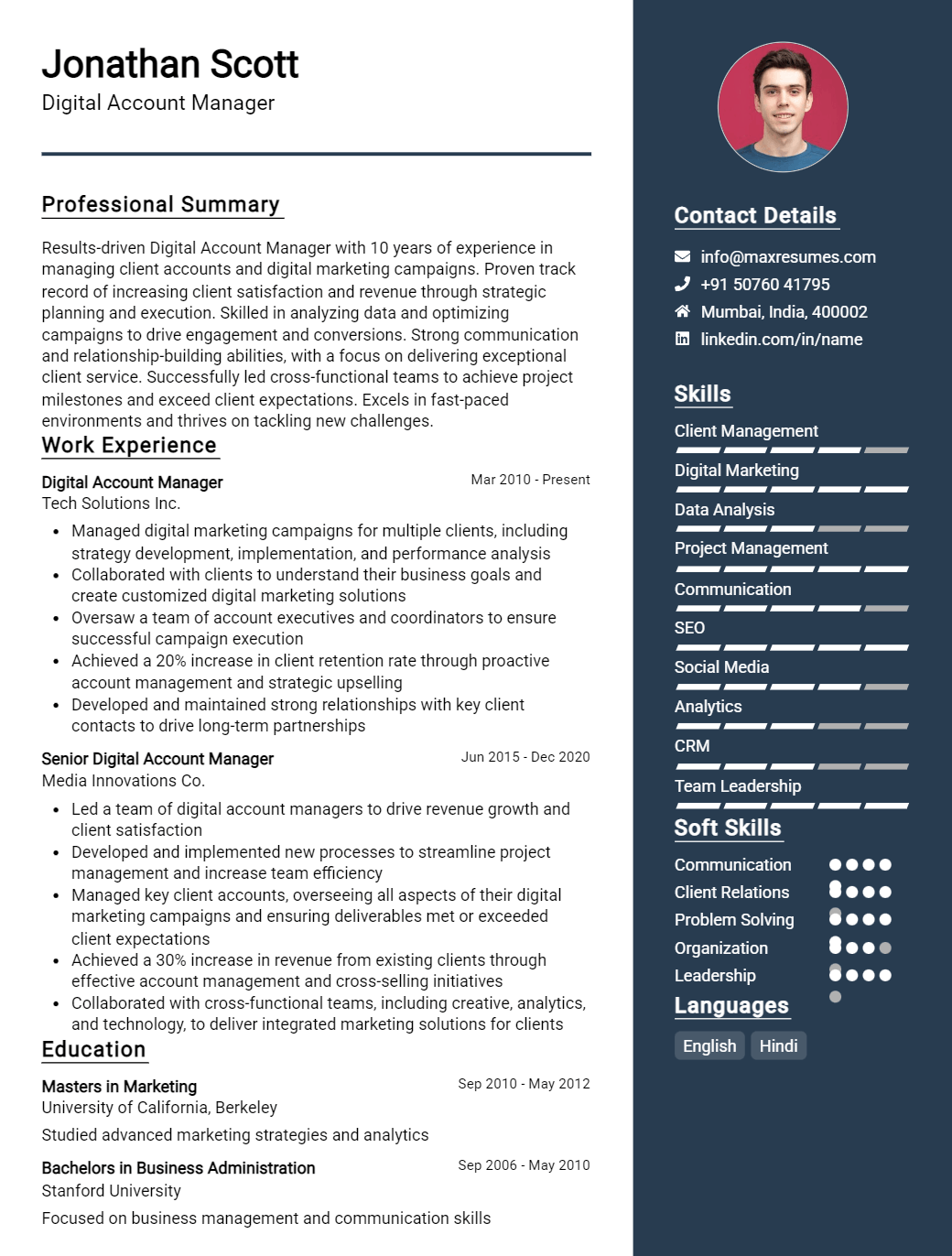 digital-account-manager-resume-sample