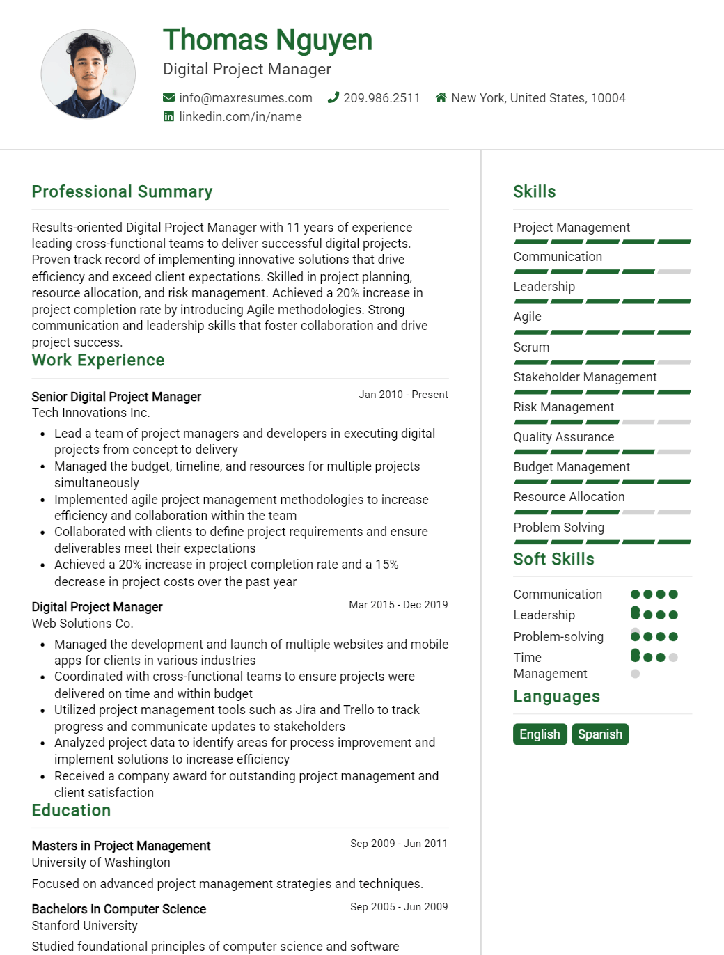 digital-project-manager-resume-sample