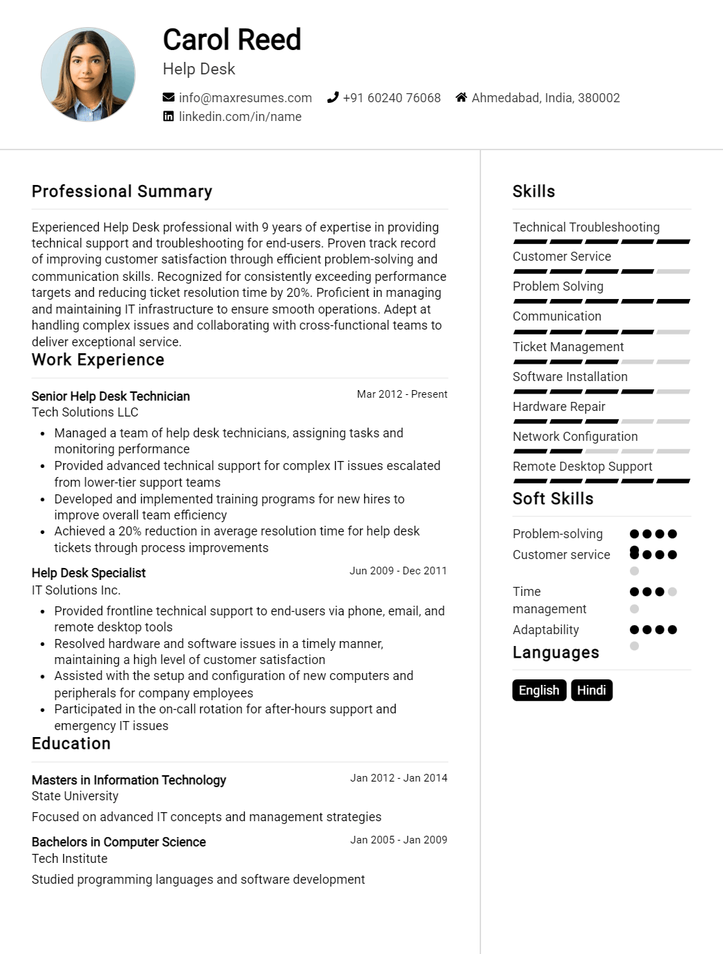 help-desk-resume-sample