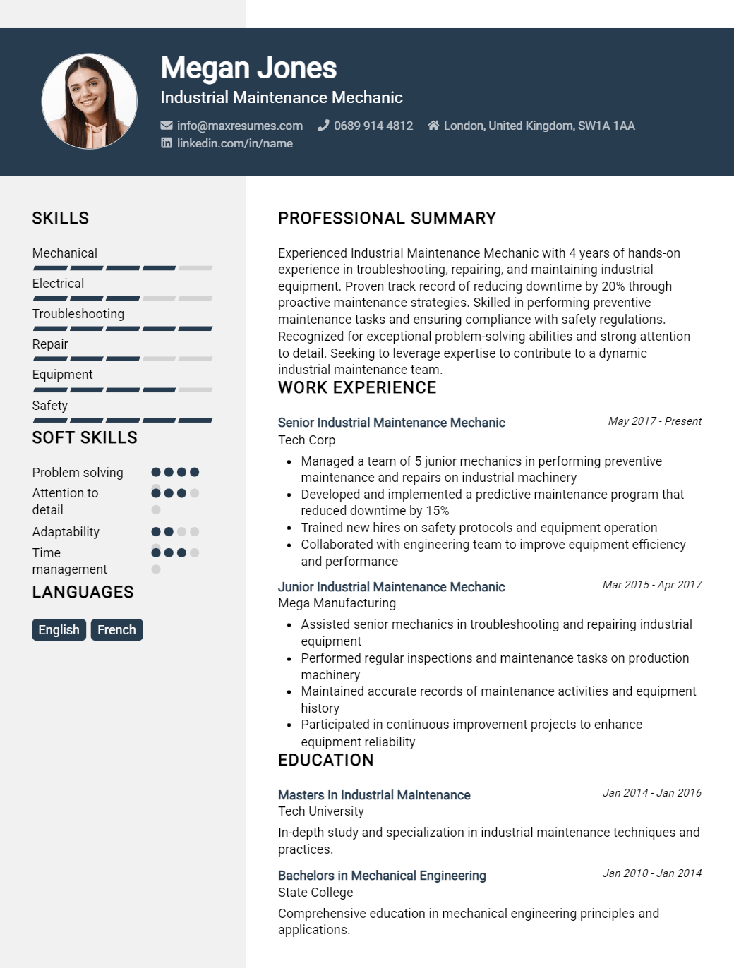 industrial-maintenance-mechanic-resume-sample