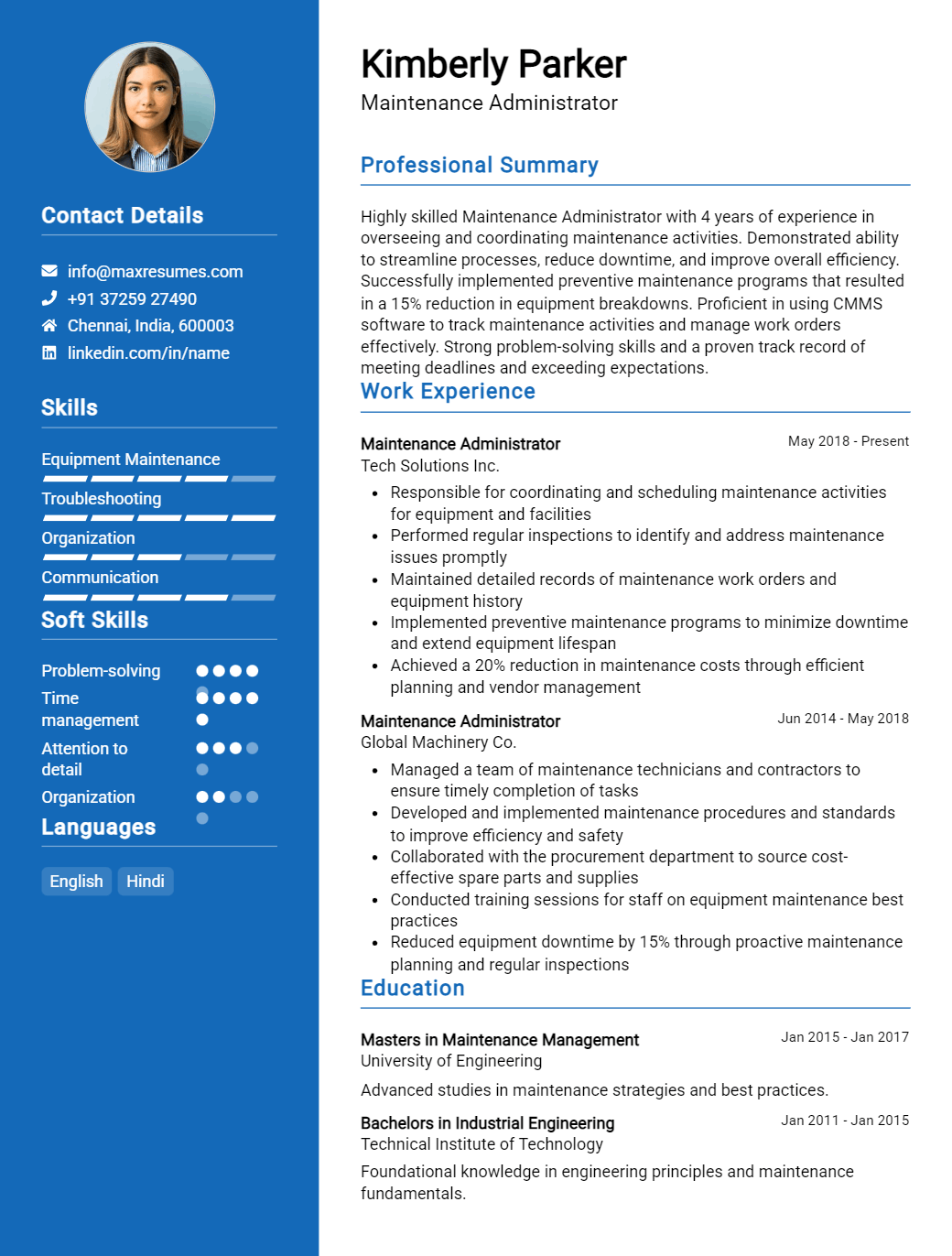 administrator-resume-sample