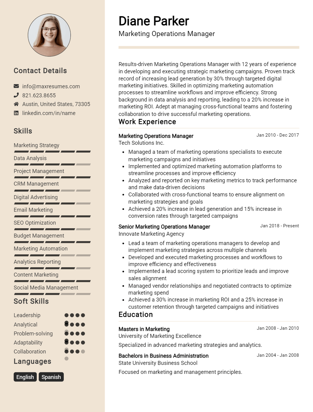 operations-manager-resume-sample