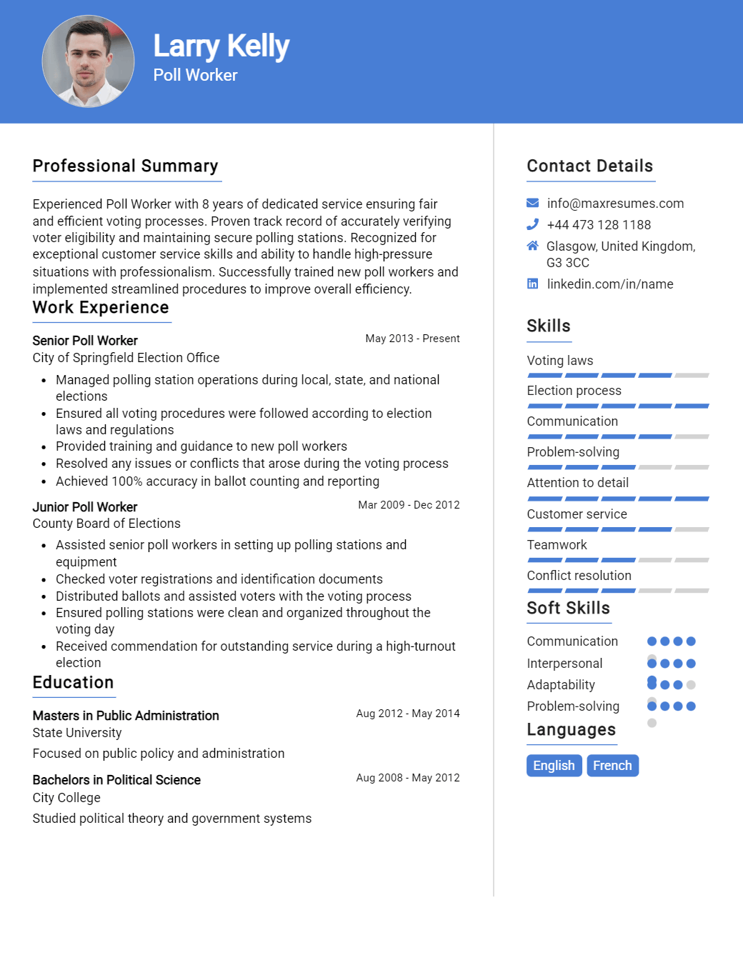 poll-worker-resume-sample