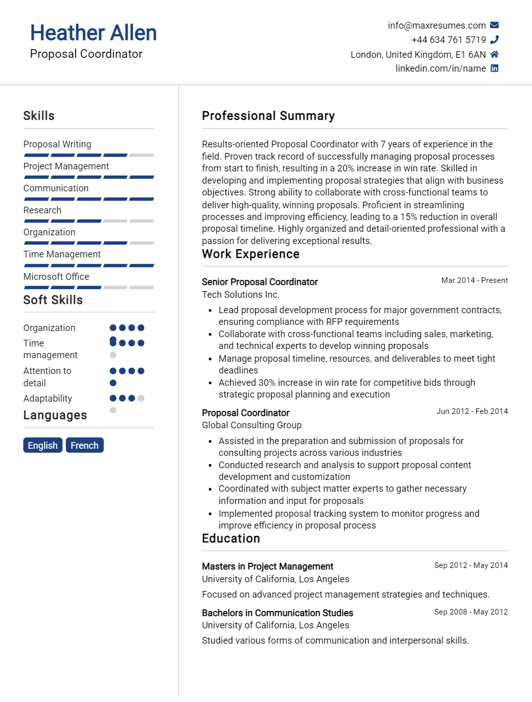 proposal-coordinator-resume-sample