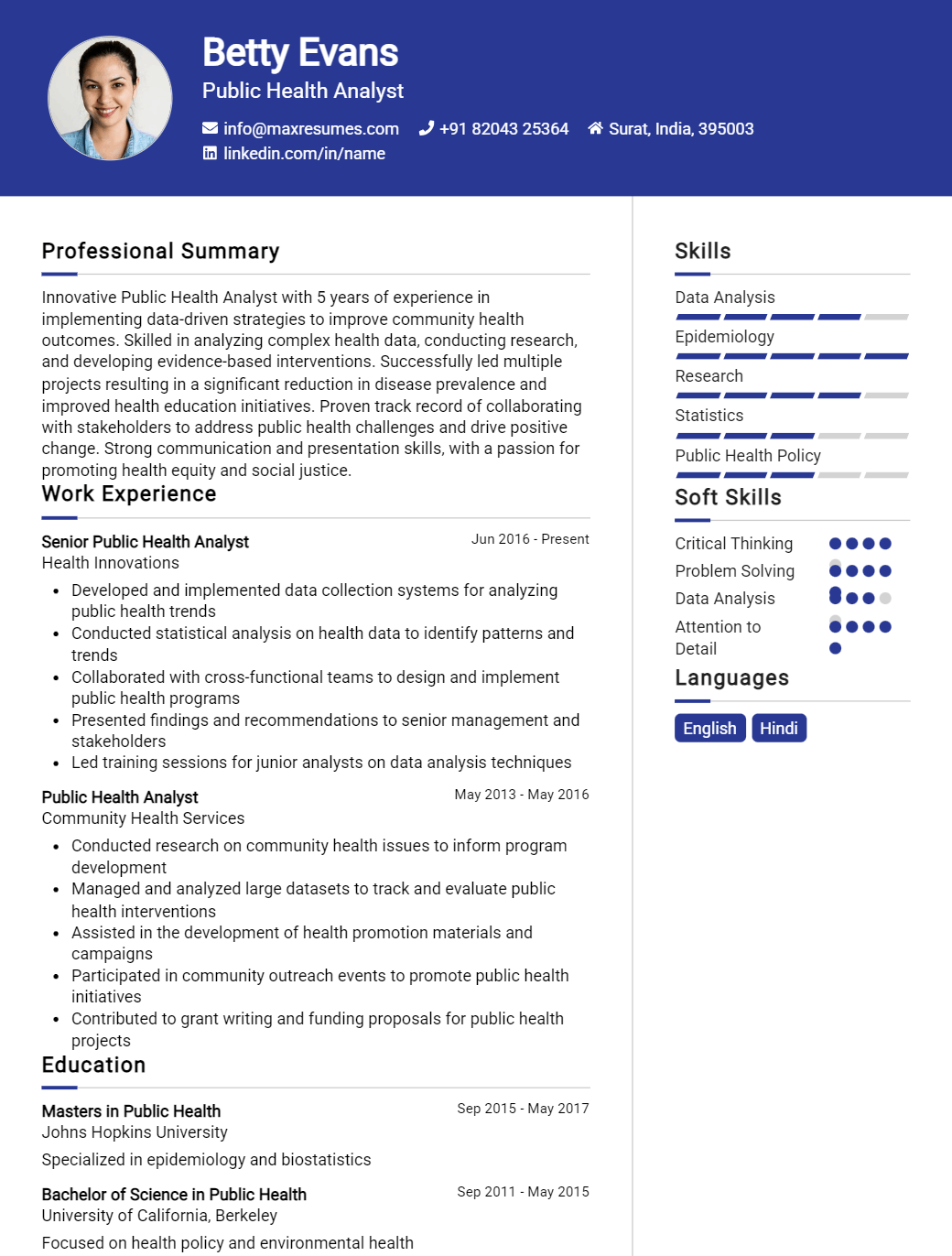 public-health-analyst-resume-sample