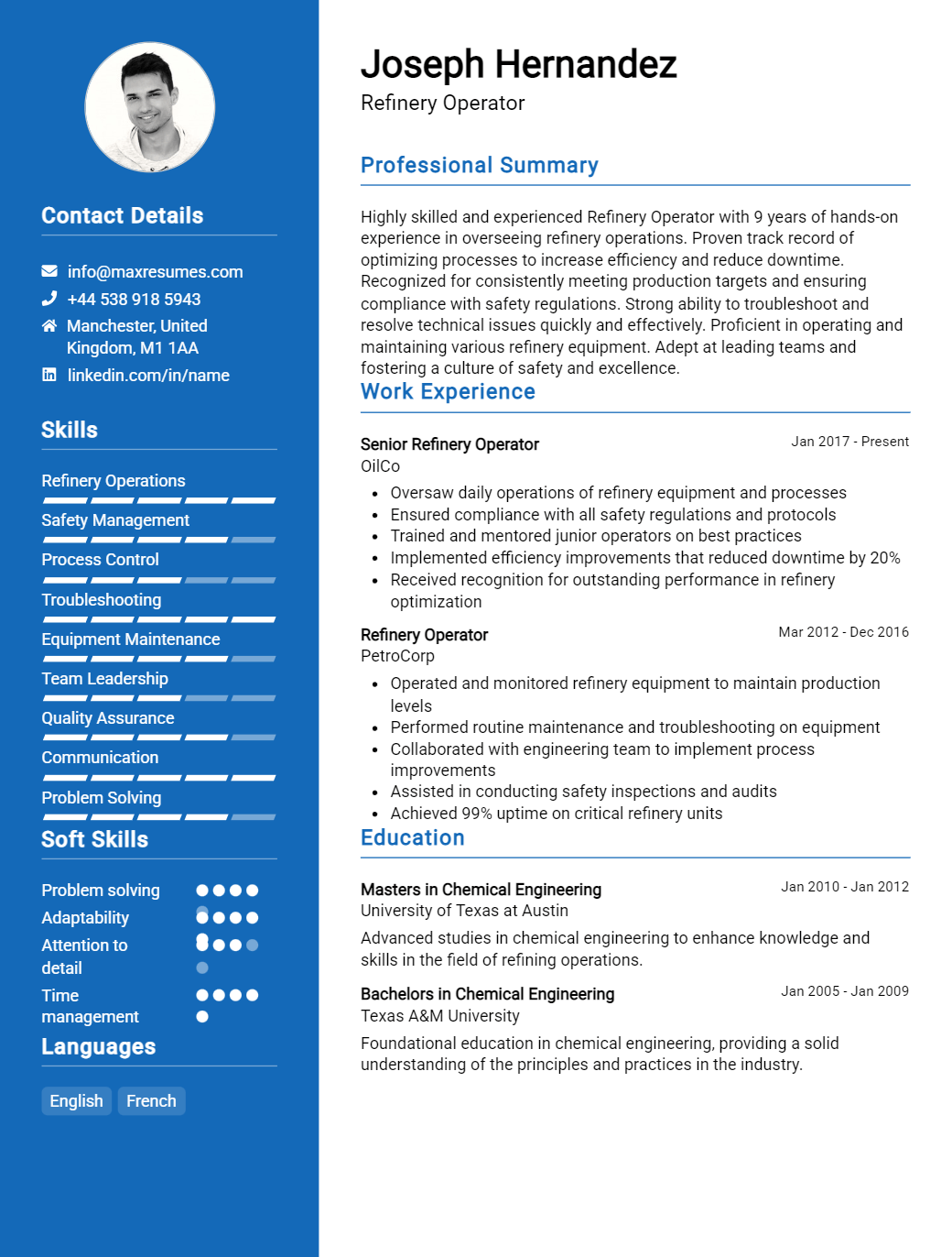 refinery-operator-resume-sample