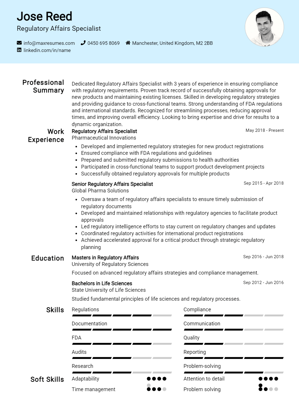 regulatory-affairs-specialist-resume-sample