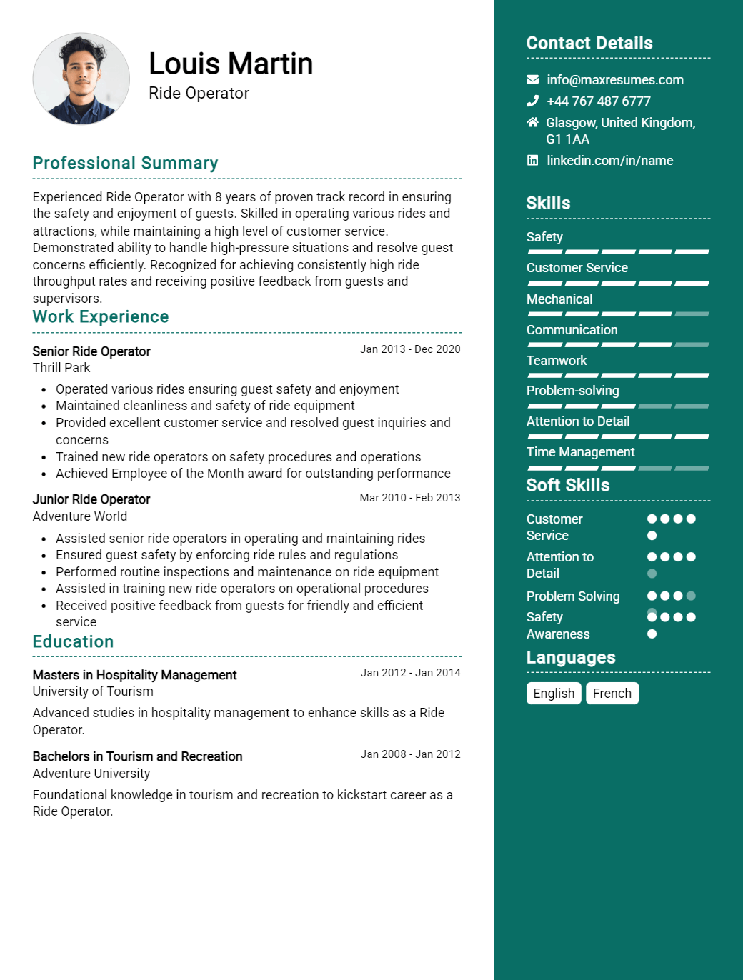 ride-operator-resume-sample