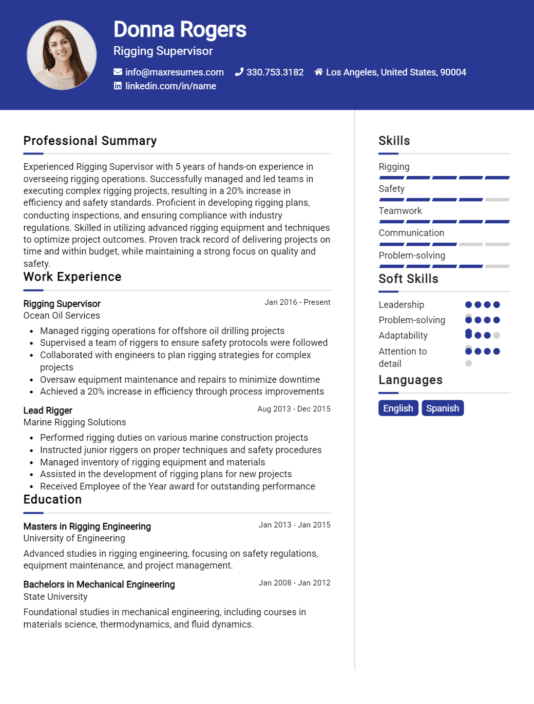 rigging-supervisor-resume-sample