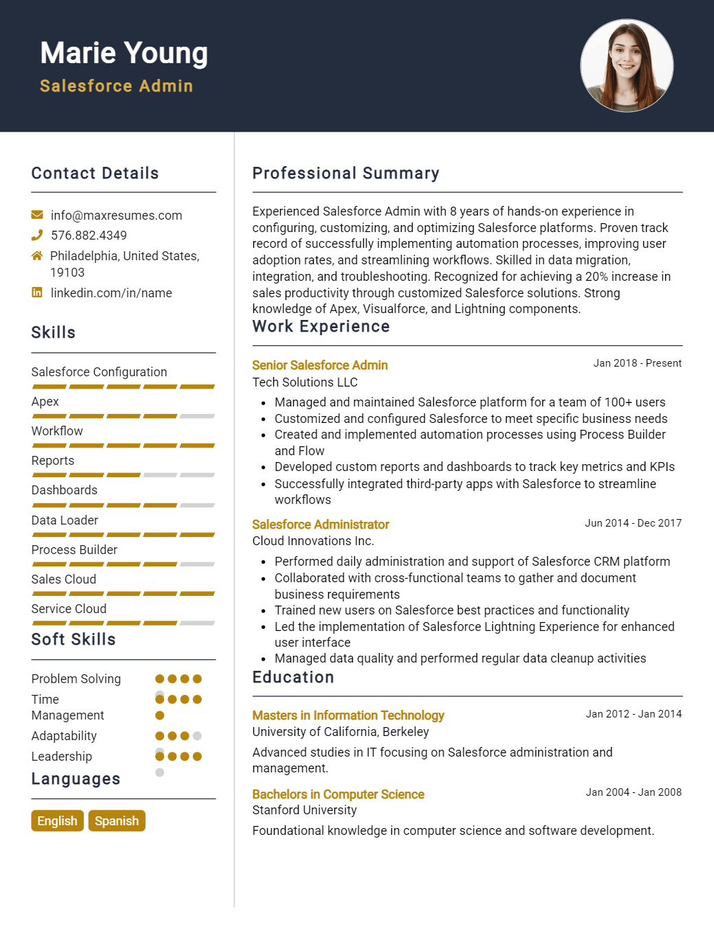 salesforce-admin-resume-sample