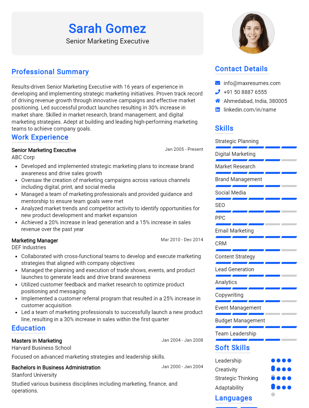 senior-marketing-executive-resume-sample