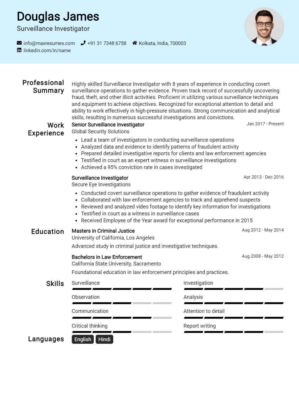 surveillance-investigator-resume-sample