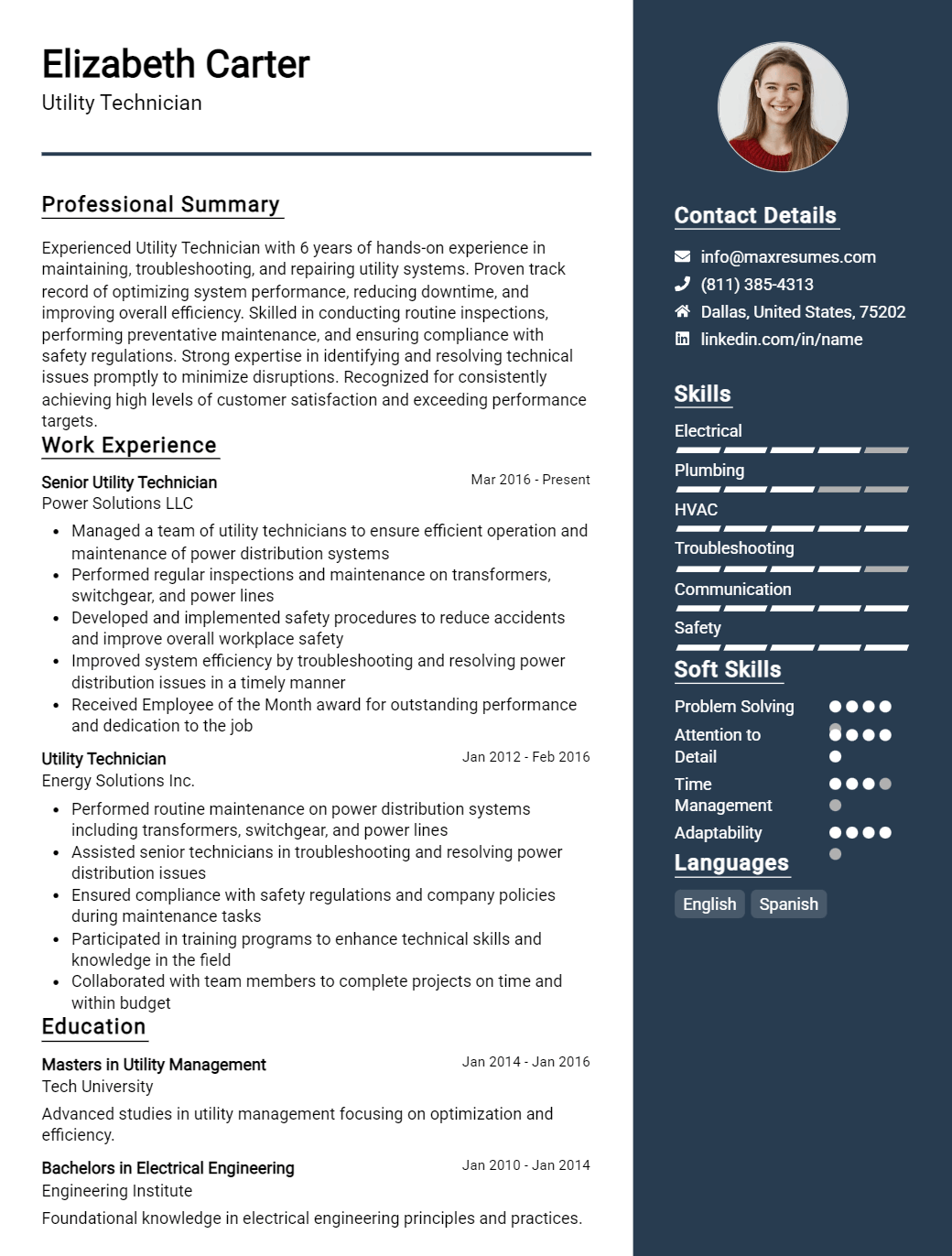 utility-technician-resume-sample