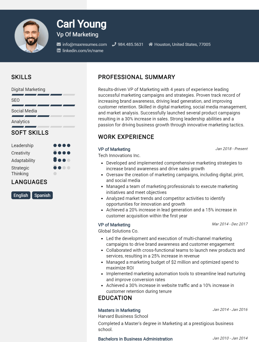 vp-of-marketing-resume-sample
