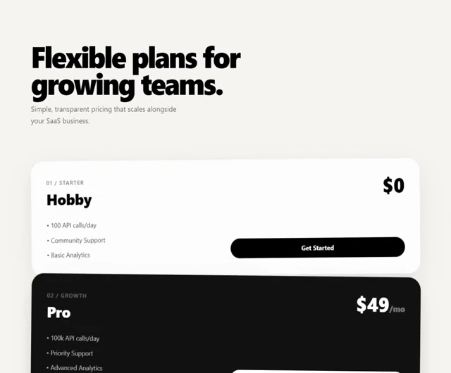Pricing - Stacked